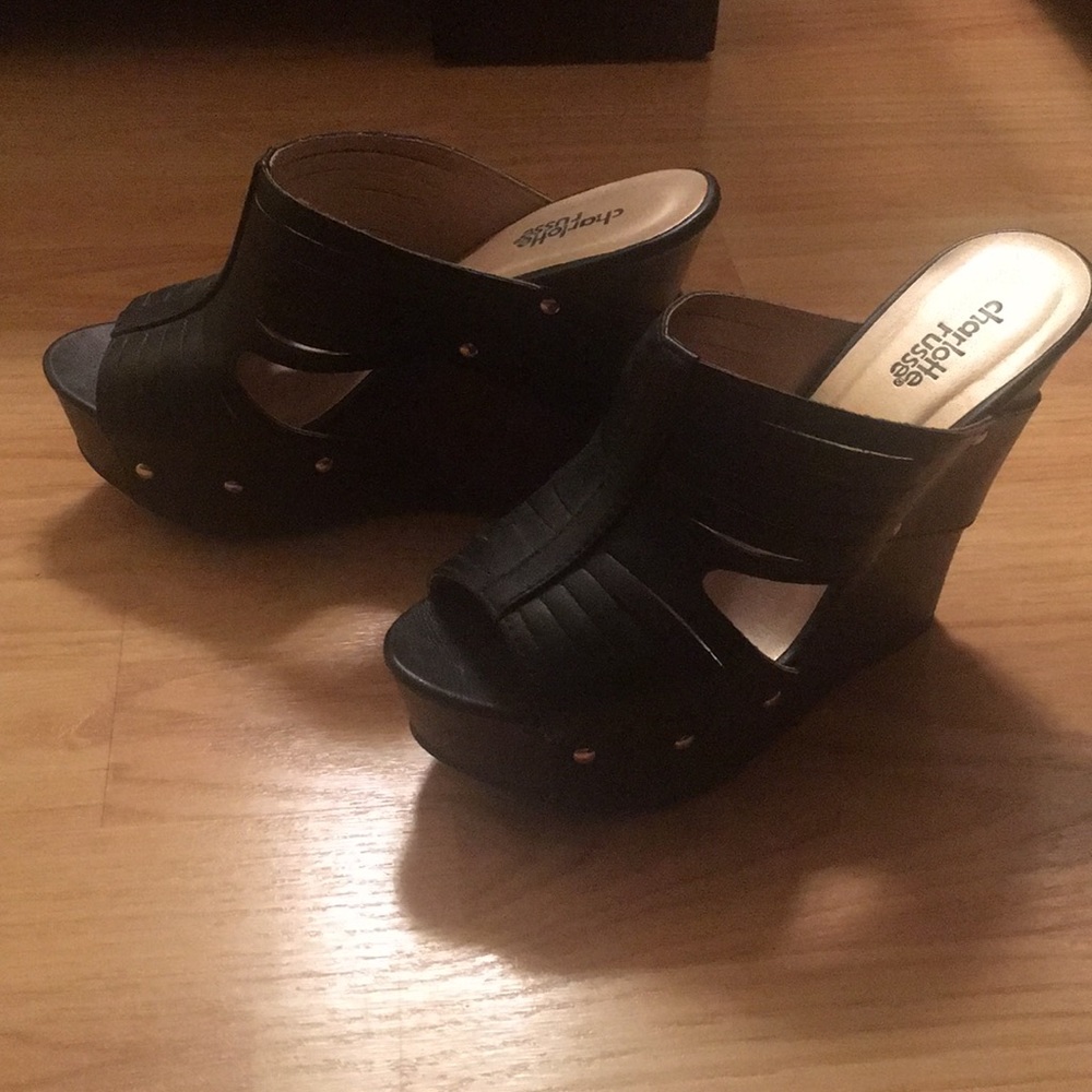 Charlotte Russe Black Wedge